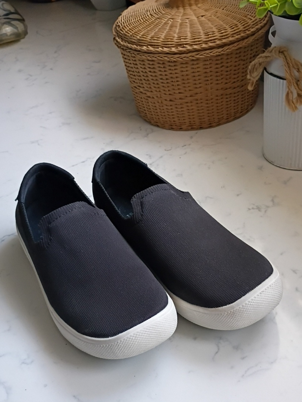 Vessi Black Slip-On Everyday Sneakers